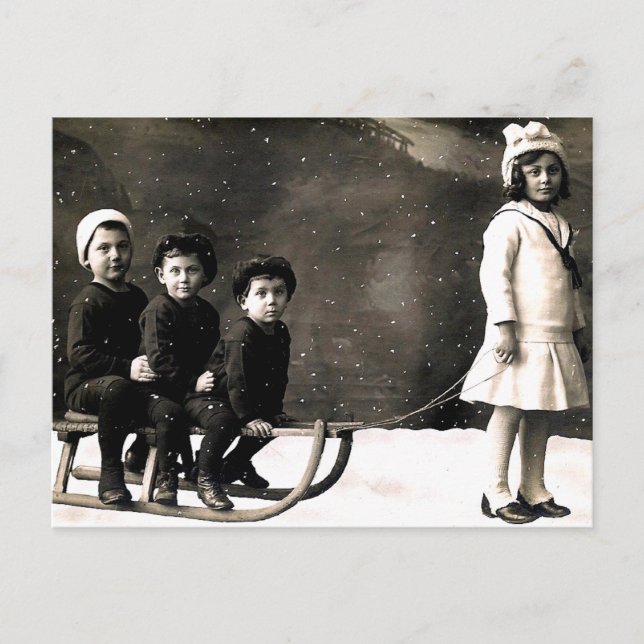 Cartão Postal De Festividades Cartão-postal de Natal de 1920 (Frente)