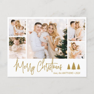 Cartão Postal De Festividades Cartão-postal de Natal de 5 Fotografias Elegante d