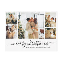 Cartão-postal de Natal de Colagem Elegante de Orça