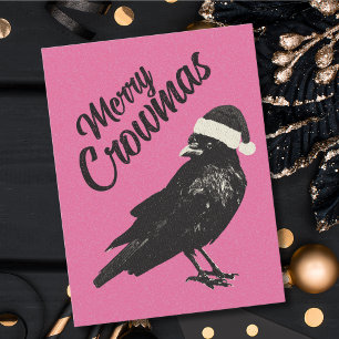 Cartão Postal De Festividades Cartão-postal de Natal de Crowmas, Feliz Rosa
