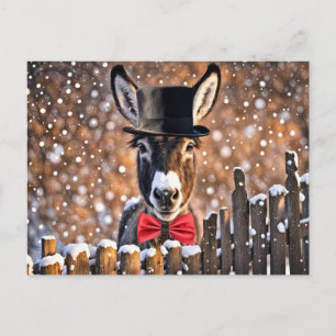 Cartão Postal De Festividades Cartão-postal de Natal de Donkey