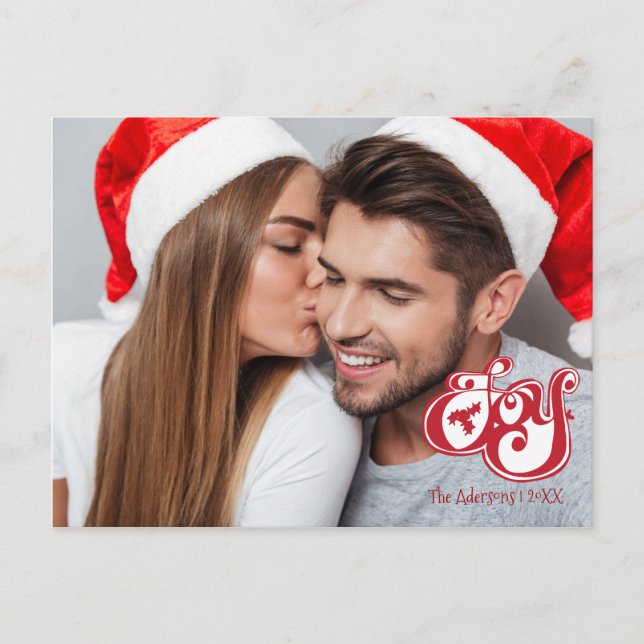 Cartão Postal De Festividades Cartão-postal de Natal de Joy (Frente)