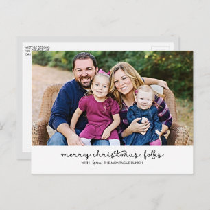 Cartão Postal De Festividades Cartão-postal de Natal de Script Casual