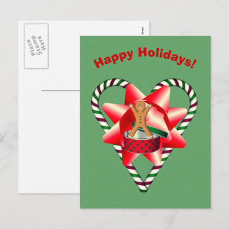 Cartão Postal De Festividades Cartão-postal de Natal do Arco de Gingerbird Man