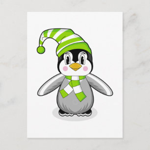 Cartão Postal De Festividades Cartão-postal de Natal do Baby Penguin