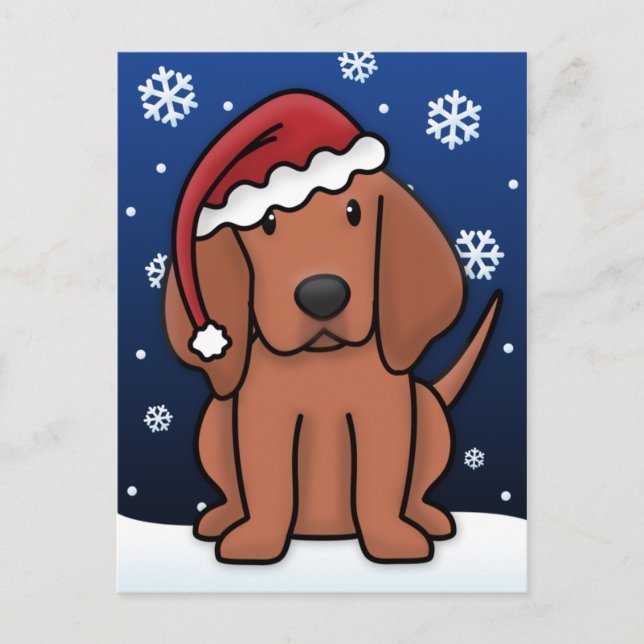Cartão Postal De Festividades Cartão-postal de Natal do Redbone Coonhound (Frente)