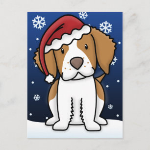 Cartão Postal De Festividades Cartão-postal de Natal espanhol da Kawaii Brittany