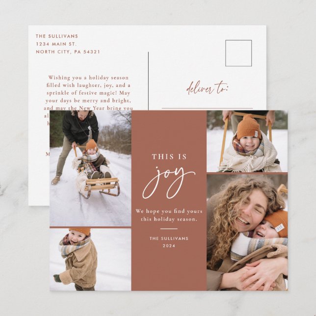 Cartão Postal De Festividades Cartão-postal de Natal Este é Joy (Frente/Verso)