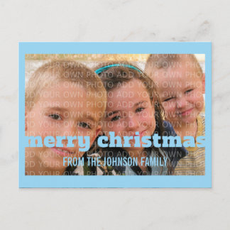 Cartão Postal De Festividades Cartão-postal de Natal Feliz com Tipografia Azul