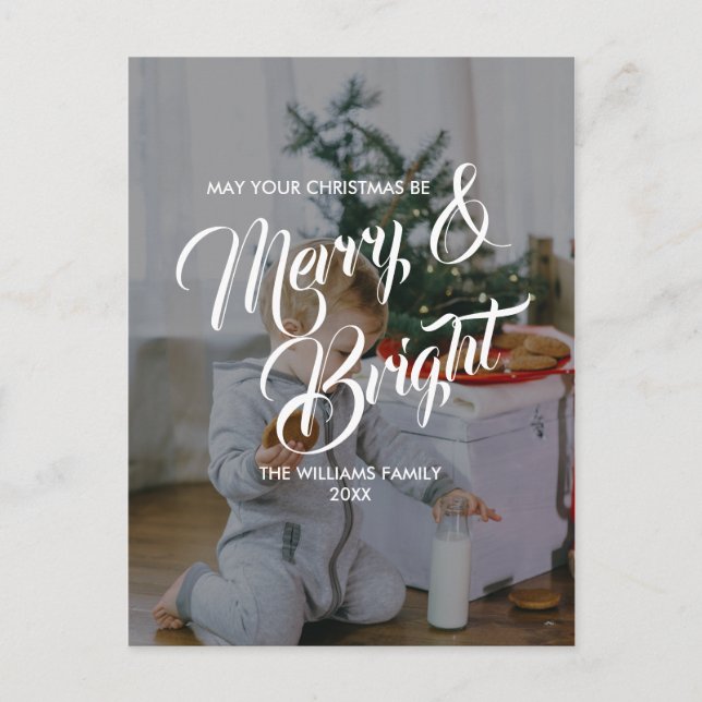 Cartão Postal De Festividades Cartão-postal de Natal feliz e Brilhante (Frente)