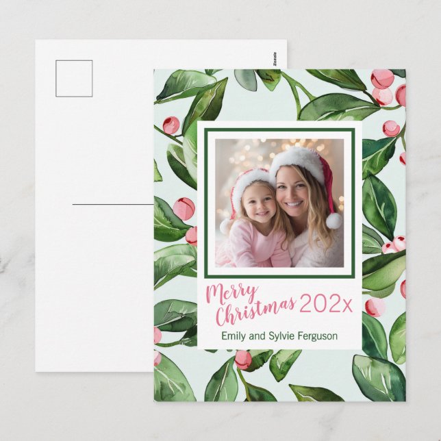 Cartão Postal De Festividades Cartão-postal de Natal Feliz e Misturado (Frente/Verso)