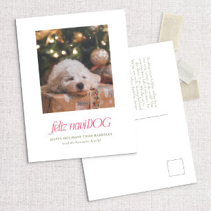 Cartão Postal De Festividades Cartão-postal de Natal Feliz NaviDog Punny Pet