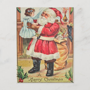 Cartão Postal De Festividades Cartão-postal de Natal Feliz para Papais noeis de 