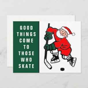 Cartão Postal De Festividades Cartão-postal de Natal Feriado de Hockey Engraçado