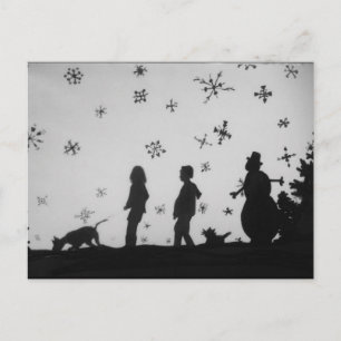 Cartão Postal De Festividades Cartão-postal de Natal/Feriado "Família na Neve"