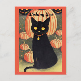 Cartão Postal De Festividades Cartão-postal de Natal Halloween Cat