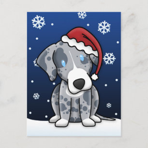 Cartão Postal De Festividades Cartão-postal de Natal Kawaii Catahoula