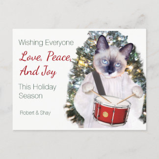 Cartão Postal De Festividades Cartão-postal de Natal Kitten Carol