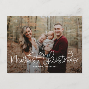 Cartão Postal De Festividades Cartão-postal de Natal mais feliz do Escrevendo Hi