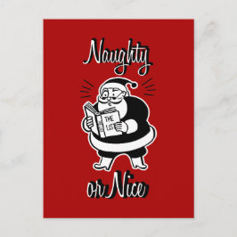 Cartão Postal De Festividades Cartão-postal de Natal malvado ou legal da lista d