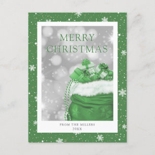 Cartão Postal De Festividades Cartão-postal de Natal Merry Verde