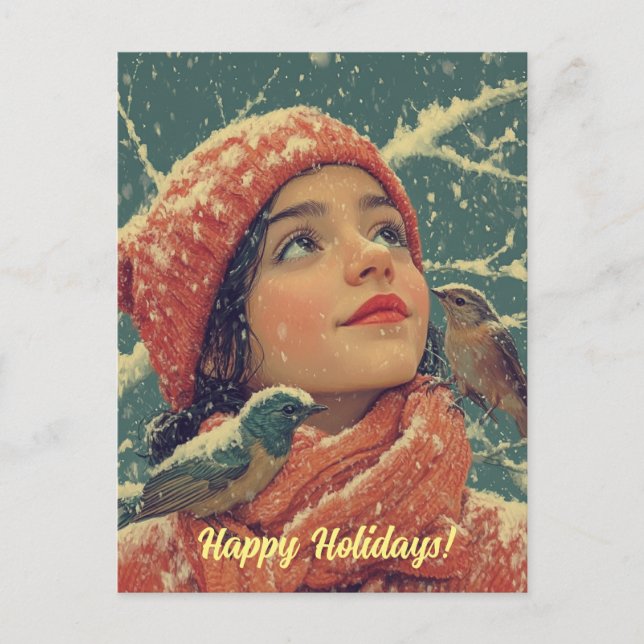 Cartão Postal De Festividades Cartão-postal de Natal nostálgico (Frente)