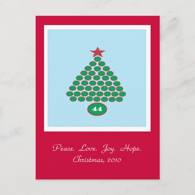 Cartão Postal De Festividades Cartão-postal de Natal Obama 44 (Frente)