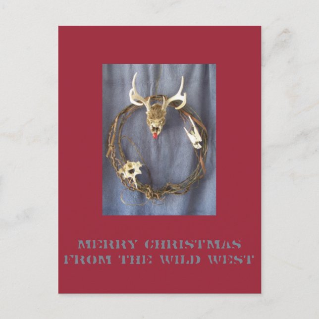 Cartão Postal De Festividades Cartão-postal de Natal Oeste do morto Rudolph Wild (Frente)