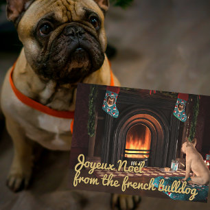 Cartão Postal De Festividades Cartão-postal de Natal para Buldogue Francês