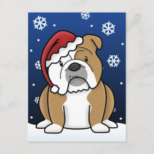 Cartão Postal De Festividades Cartão-postal de Natal para Bulldog Inglês Kawai