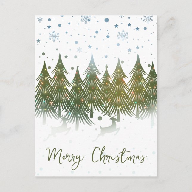 Cartão Postal De Festividades Cartão-postal de Natal para o Feriado da Floresta  (Frente)