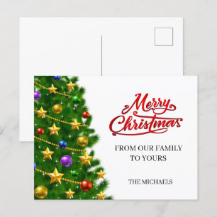Cartão Postal De Festividades Cartão-postal de Natal Personalizado