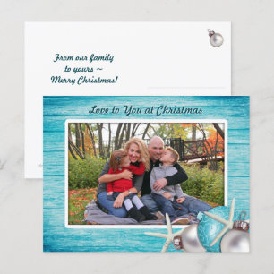 Cartão Postal De Festividades Cartão-postal de Natal Personalizado com Azul Mari