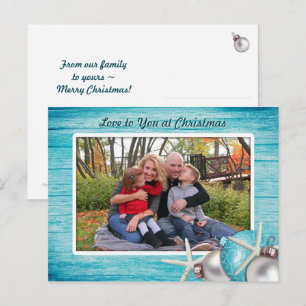 Cartão Postal De Festividades Cartão-postal de Natal Personalizado com Azul Mari