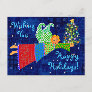 Cartão Postal De Festividades Cartão-postal de Natal Personalizado da Árvore Ang