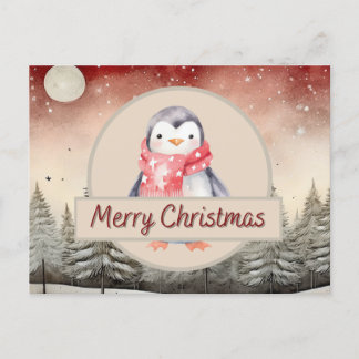 Cartão Postal De Festividades Cartão-postal de Natal Pinguim