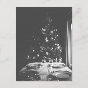 Cartão Postal De Festividades Cartão-postal de Natal preto e branco