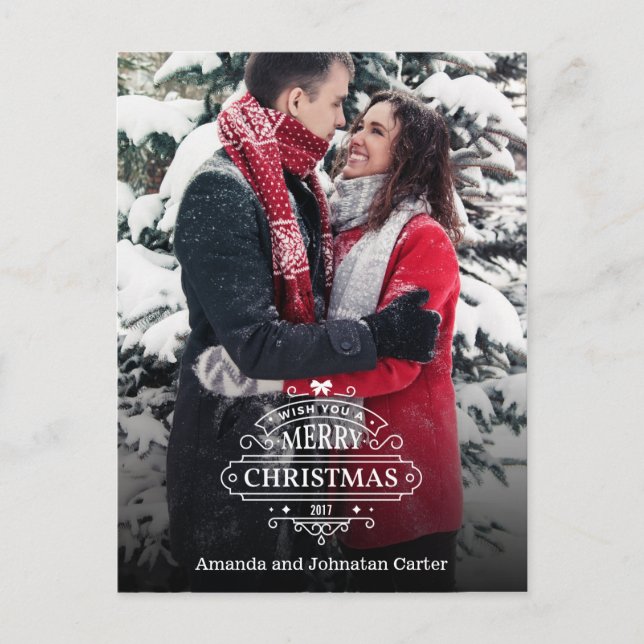 Cartão Postal De Festividades Cartão-postal de Natal Whimsical Elegant (Frente)