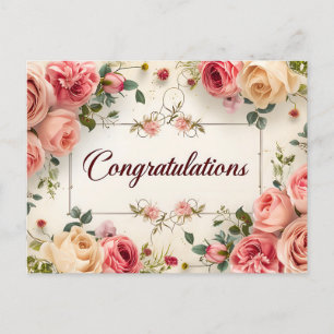 Cartão Postal De Festividades Cartão-postal de Parabéns de Casamento