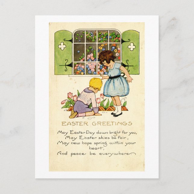 Cartão Postal De Festividades Cartão-postal de páscoa (cerca de 1915) (Frente)