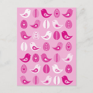 Cartão Postal De Festividades Cartão-postal de páscoa cor-de-rosa