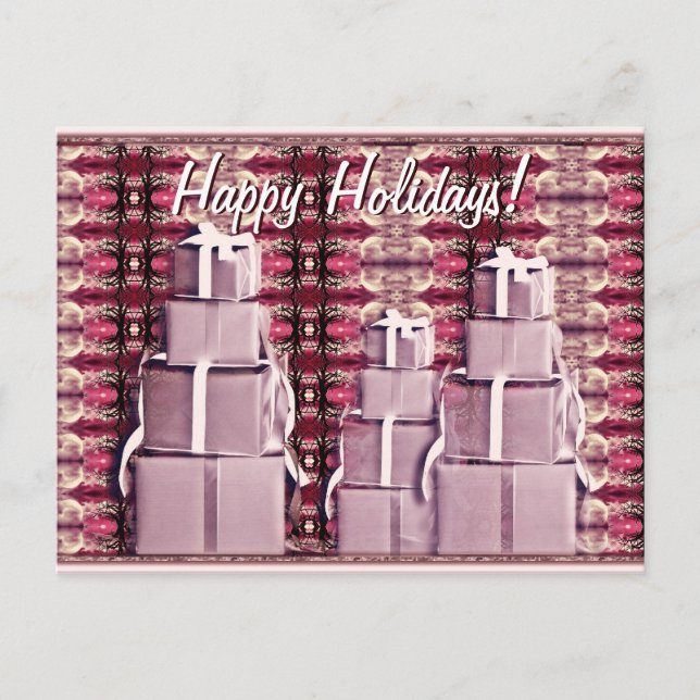 Cartão Postal De Festividades Cartão-postal de presentes de férias (Frente)