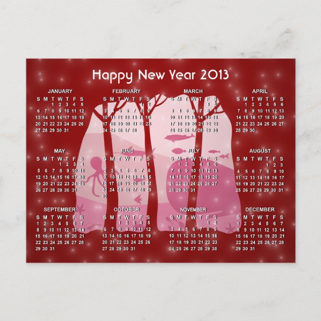 Cartão Postal De Festividades Cartão-postal do Calendário da Floresta de Neve 20 (Frente)