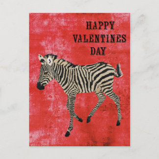 Cartão Postal De Festividades Cartão-postal do Dia de os namorados Zebra Red