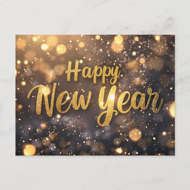 Cartão Postal De Festividades Cartão-postal do feliz ano novo (Frente)