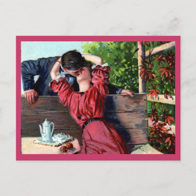 Cartão Postal De Festividades Cartão-postal do Namorados Beijo Adorável (Frente)