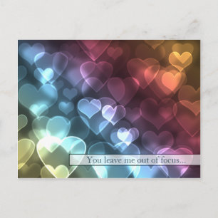 Cartão Postal De Festividades Cartão-postal do Namorados Bokeh Hearts