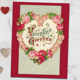 Cartão Postal De Festividades Cartão-postal do Namorados Vintage Floral