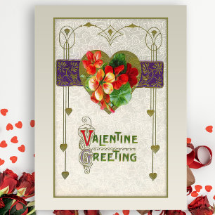Cartão Postal De Festividades Cartão-postal do Namorados Vintage Hearts and Flow