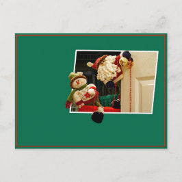 Cartão Postal De Festividades Cartão-postal do Natal Papai Noel e Snowman